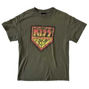adult green KISS ARMY winterland t-shirt‎ coton shield logo Medium